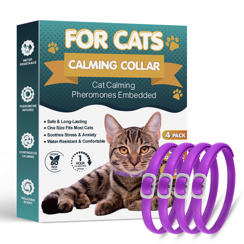 Verstellbares, violettes Pheromon-Beruhigungshalsband für Katzen